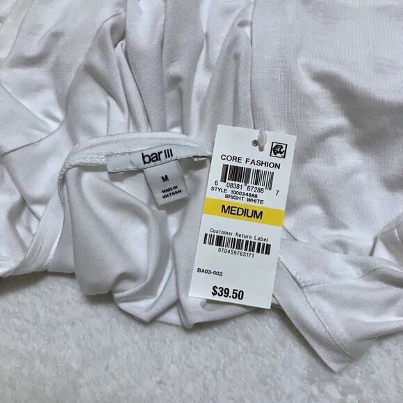 Bar III NWT Flowy White Short Sleeves Blouse Women Various - Picture 7 of 10
